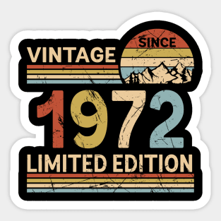 Vintage Since 1972 Limited Edition 51st Birthday Gift Vintage Men's Sticker